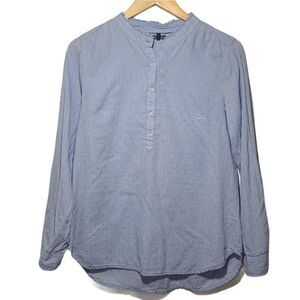 Hannah Blue Spotted Long Sleeve Button Up Shirt